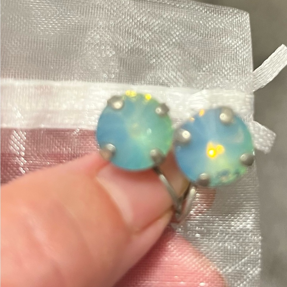 Iridescent Blue Sabika Drop Earrings